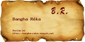 Bangha Réka névjegykártya