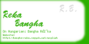 reka bangha business card